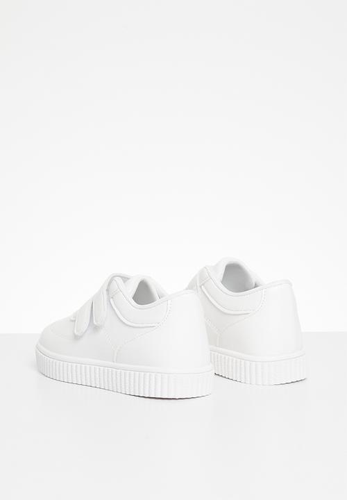 Pop Candy - Twin velcro strap sneaker - white