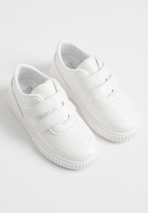 Pop Candy - Twin velcro strap sneaker - white