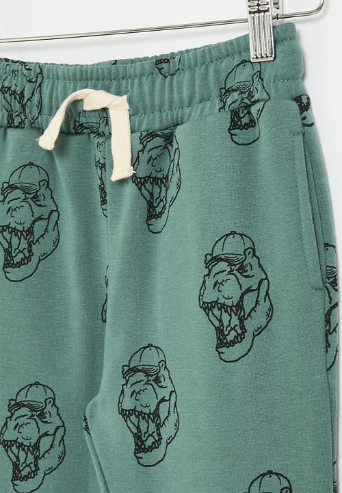 Cotton On - Marlo trackpant - turtle green & dino cap yardage