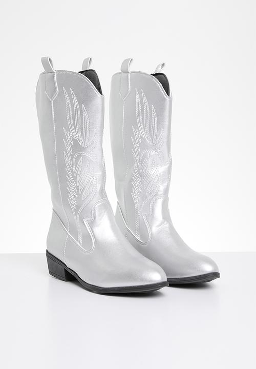 Pop Candy - Cowboy boots - silver