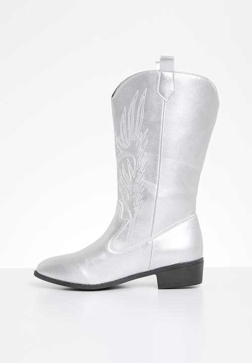 Pop Candy - Cowboy boots - silver