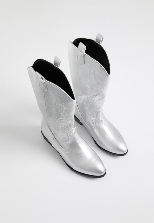 Pop Candy - Cowboy boots - silver
