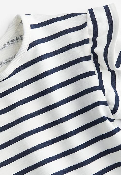 H&M - Flounce-trimmed sweatshirt - white striped