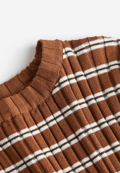 H&M - Rib-knit top - brown striped