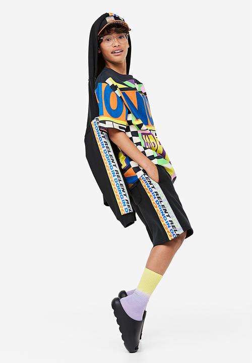 H&M - Printed zip-through hoodie - black