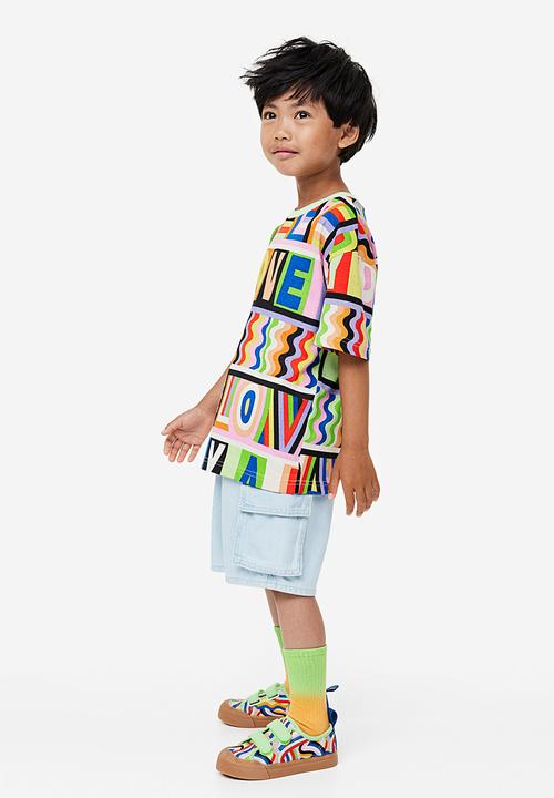 H&M - Oversized patterned t-shirt - light green patterned