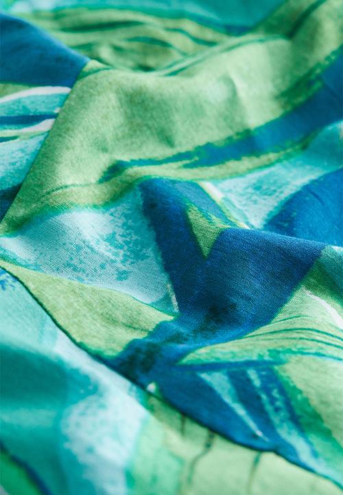 H&M - Cotton halterneck dress - turquoise patterned 