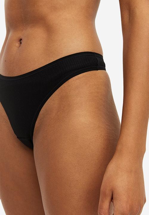 H&M - 3-Pack cotton thong briefs - black