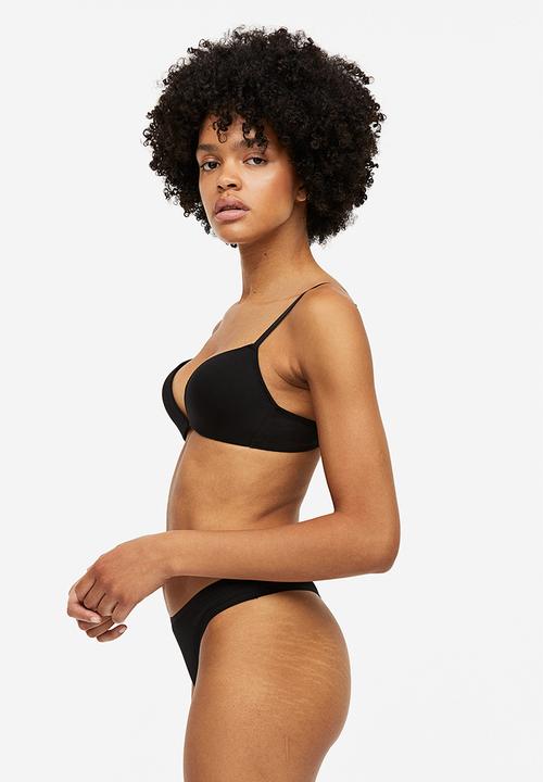 H&M - 3-Pack cotton thong briefs - black