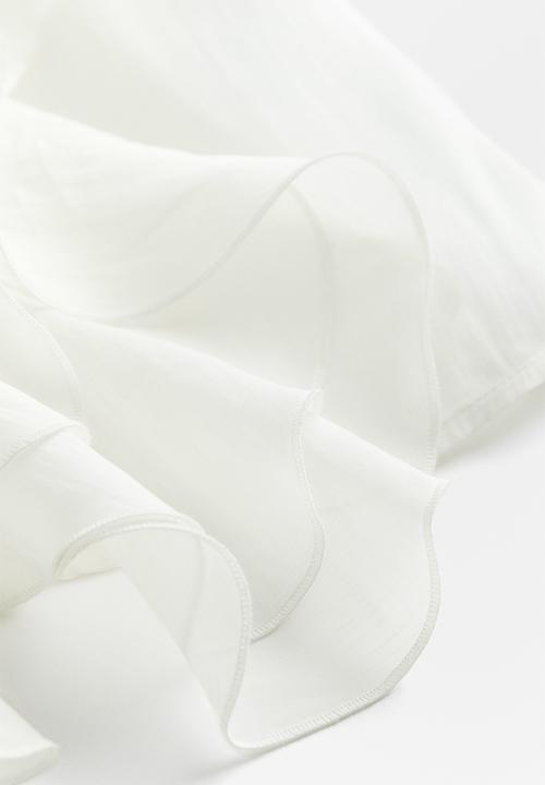 H&M - Lyocell-blend flounced blouse - white