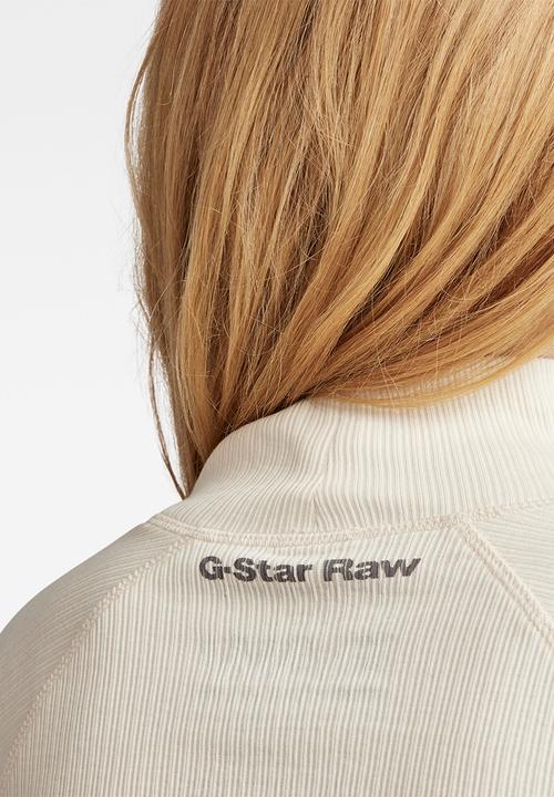 G-STAR - Slim rib mock long sleeve wmn - eggnog
