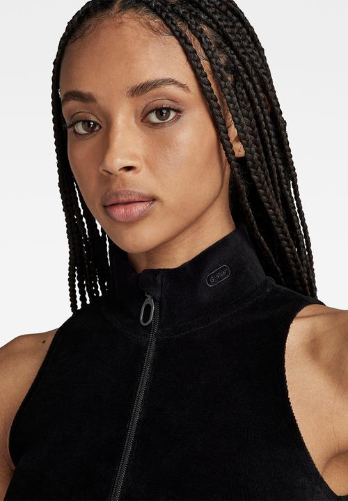 G-STAR - Velvet jumpsuit sleeveless - dk black