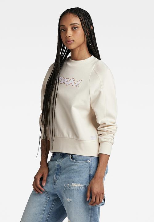 G-STAR - Cornely raw dot raglan r sw wmn - antique white