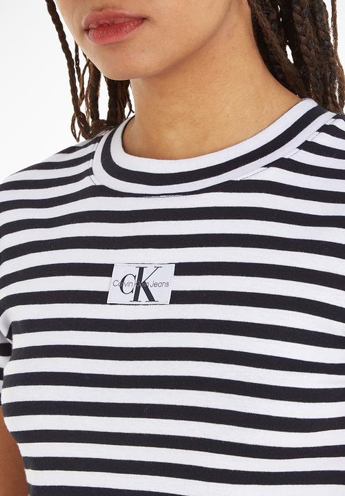 Calvin Klein - Striped baby tee - ck black/bright white