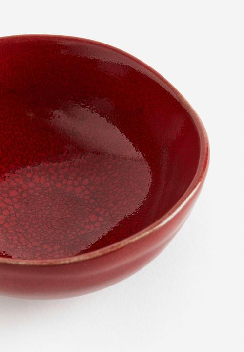 H&M - Small stoneware bowl - deep red 