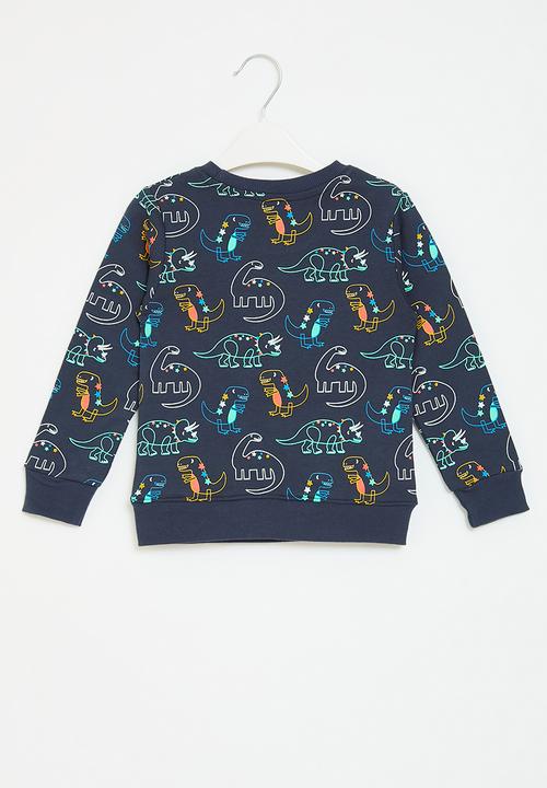 Pop Candy - Dino print sweat top - dark blue