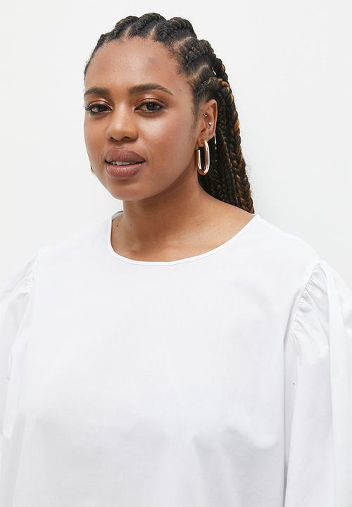 Superbalist - Poplin statement sleeve blouse - white 