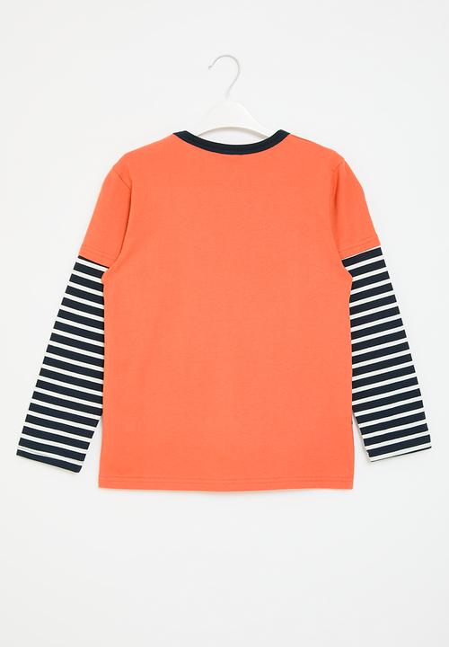 Pop Candy - Print stripe twofer - orange 