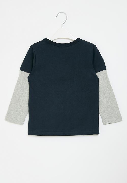 Pop Candy - Printed twofer - grey & navy