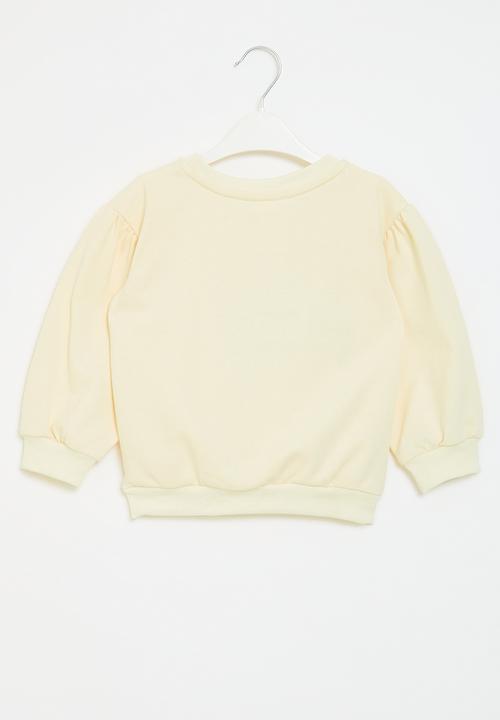 Pop Candy - Heart print sweat top - white & pink