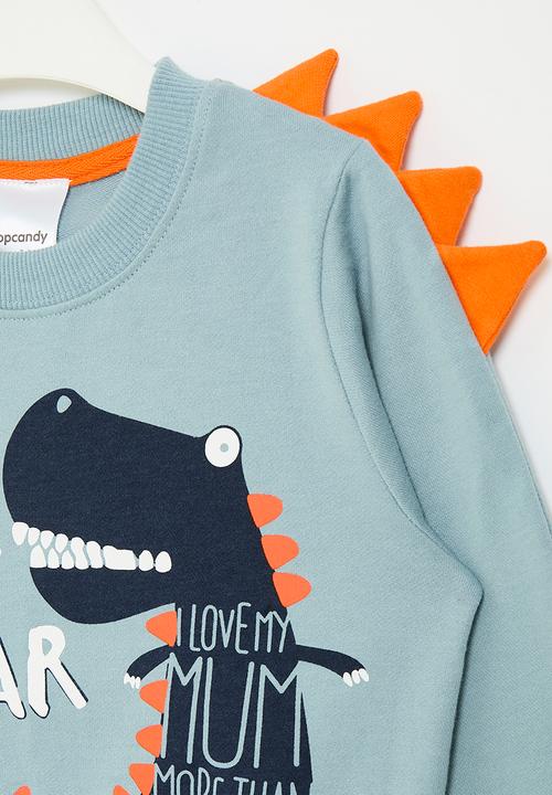 Pop Candy - Printed sweat top - light blue & orange