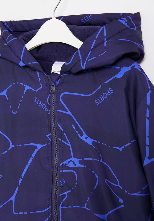 Pop Candy - Printed hooded jacket - light & dark blue