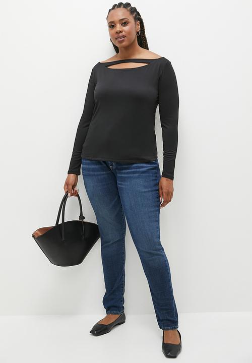 edit - Off the shoulder tee -  black 
