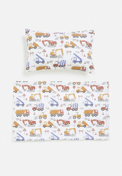 Sixth Floor - Digger reversible print duvet cover set - multi