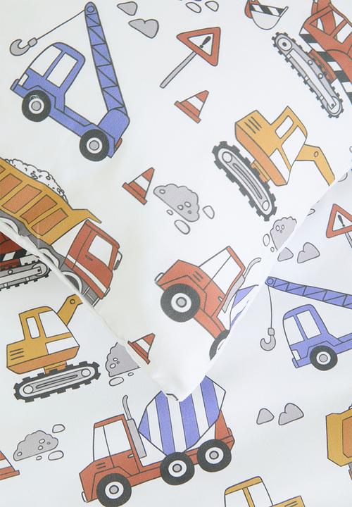 Sixth Floor - Digger reversible print duvet cover set - multi