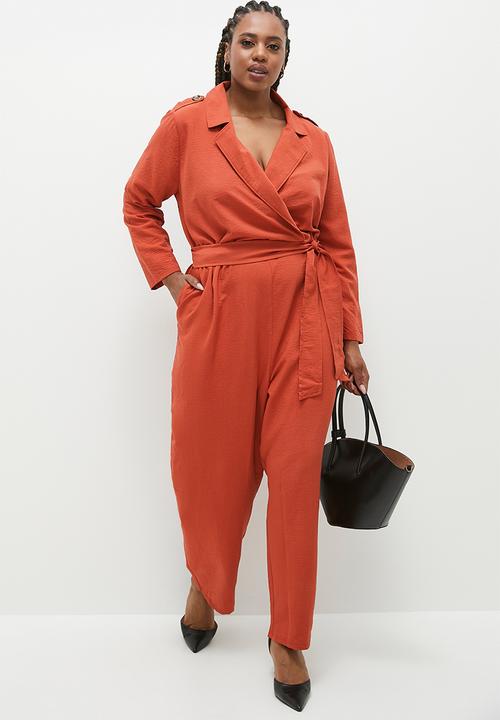 edit - Soft utility jumpsuit - burnt sienna 