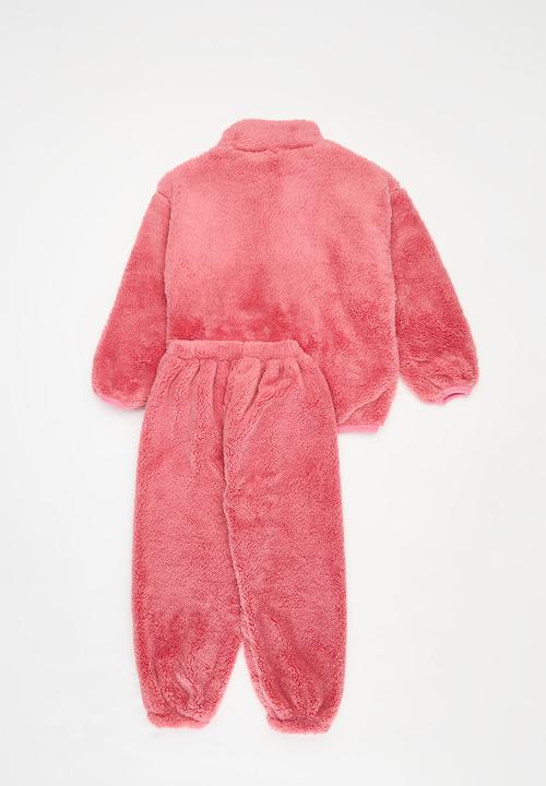 Pop Candy - Teddy fleece lounge wear set - pink