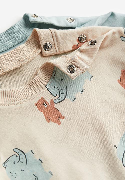 H&M - 2-Pack T-shirts - light beige animals