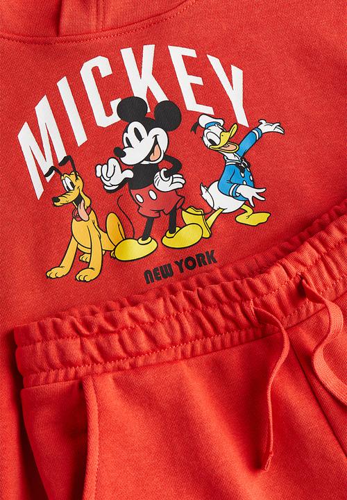 H&M - 2-Piece printed sweatshirt set - red mickey mouse 