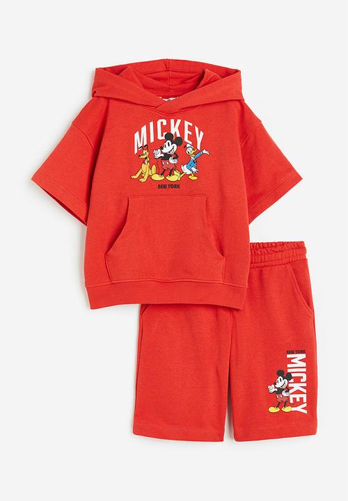 H&M - 2-Piece printed sweatshirt set - red mickey mouse 