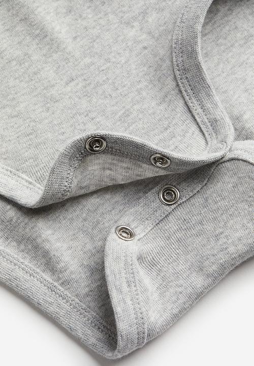 H&M - 2-Pack short-sleeved bodysuits - light grey marl white