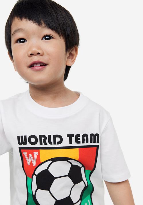 H&M - Cotton T-shirt - white football