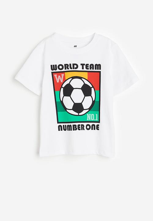 H&M - Cotton T-shirt - white football