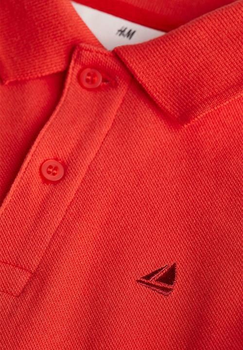 H&M - Cotton piqué polo shirt - bright red