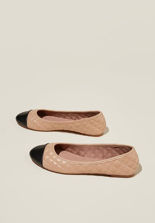Cotton On - Emma ballerina - beige pink quilted