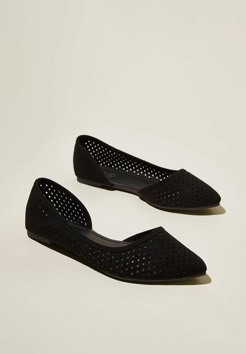 Cotton On - Prima dorsay ballerina - black micro