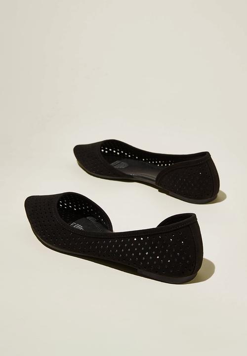 Cotton On - Prima dorsay ballerina - black micro