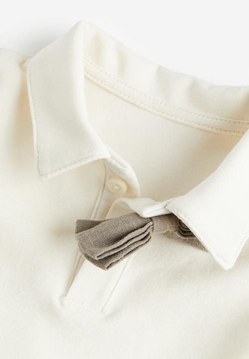 H&M - Bodysuit with a bow tie - light beige mole