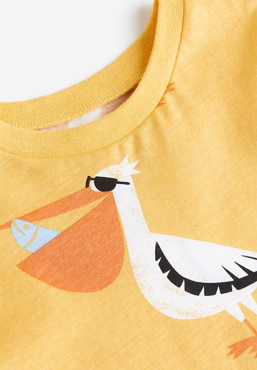H&M - Cotton t-shirt - yellow pelicans