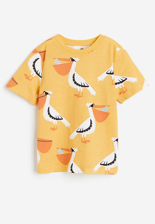 H&M - Cotton t-shirt - yellow pelicans