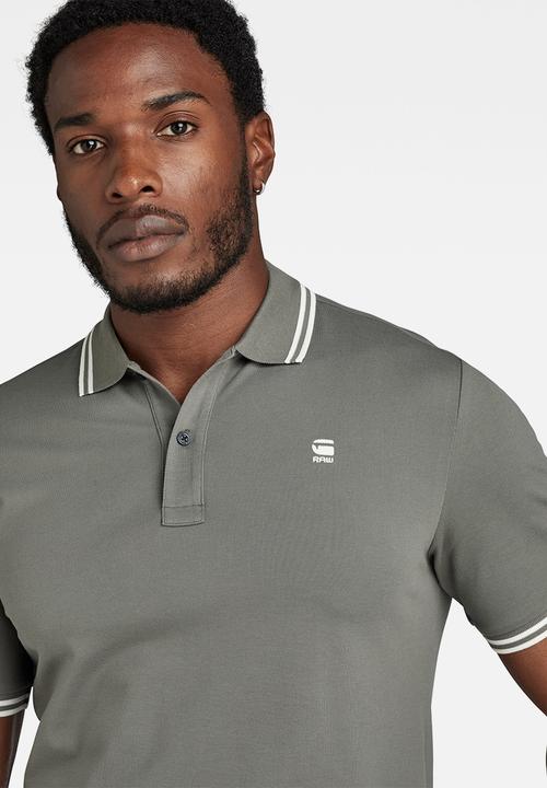 G-STAR - Dunda slim stripe polo - gs grey