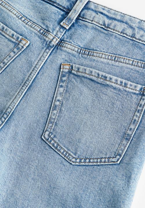 H&M - Printed wide leg jeans - denim blue