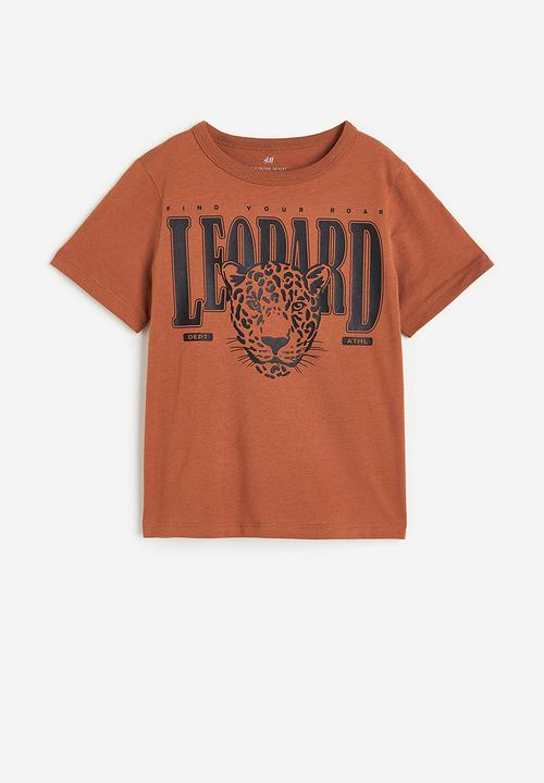 H&M - Printed cotton t-shirt - brown leopard