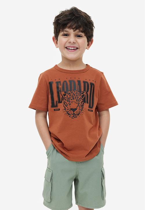 H&M - Printed cotton t-shirt - brown leopard