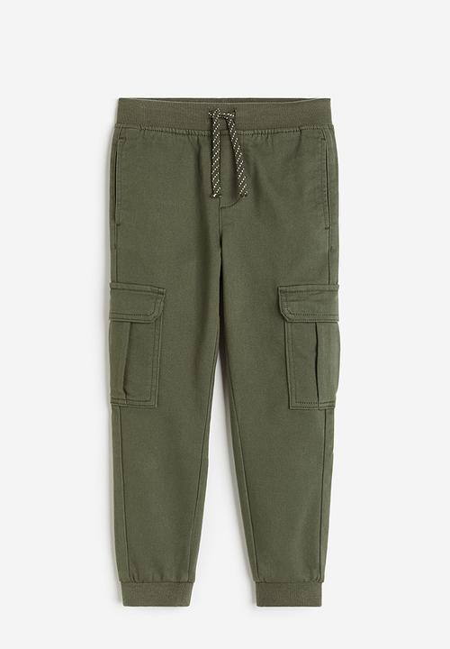 H&M - Slim fit cargo trousers - dark khaki green