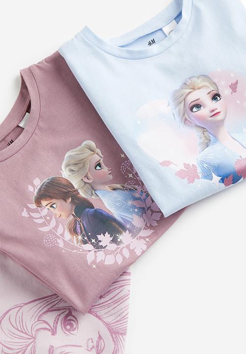 H&M - 3-Pack printed jersey tops - old rose frozen